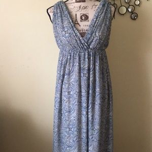 H&M Blue Paisley Boho Chiffon Maxi Dress Hippy